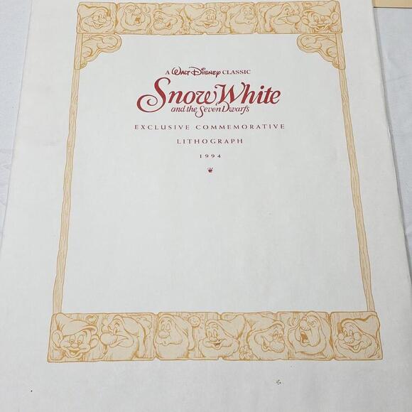 Vintage Snow White and the Seven Dwarfs - 1994 Lithograph Print - Walt Disney - Picture 3 of 9